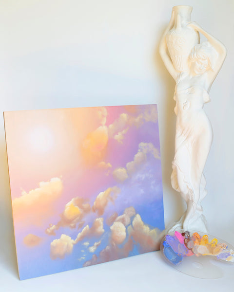 Lemon Yellow Sun Original Oil Painting