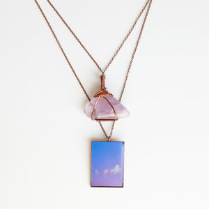 Amethyst Air Antique Copper Necklace