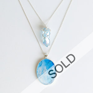 Aqua Aura Skies Silver Necklace