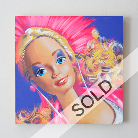 Barbie and the Rockers Original Acrylic Painting