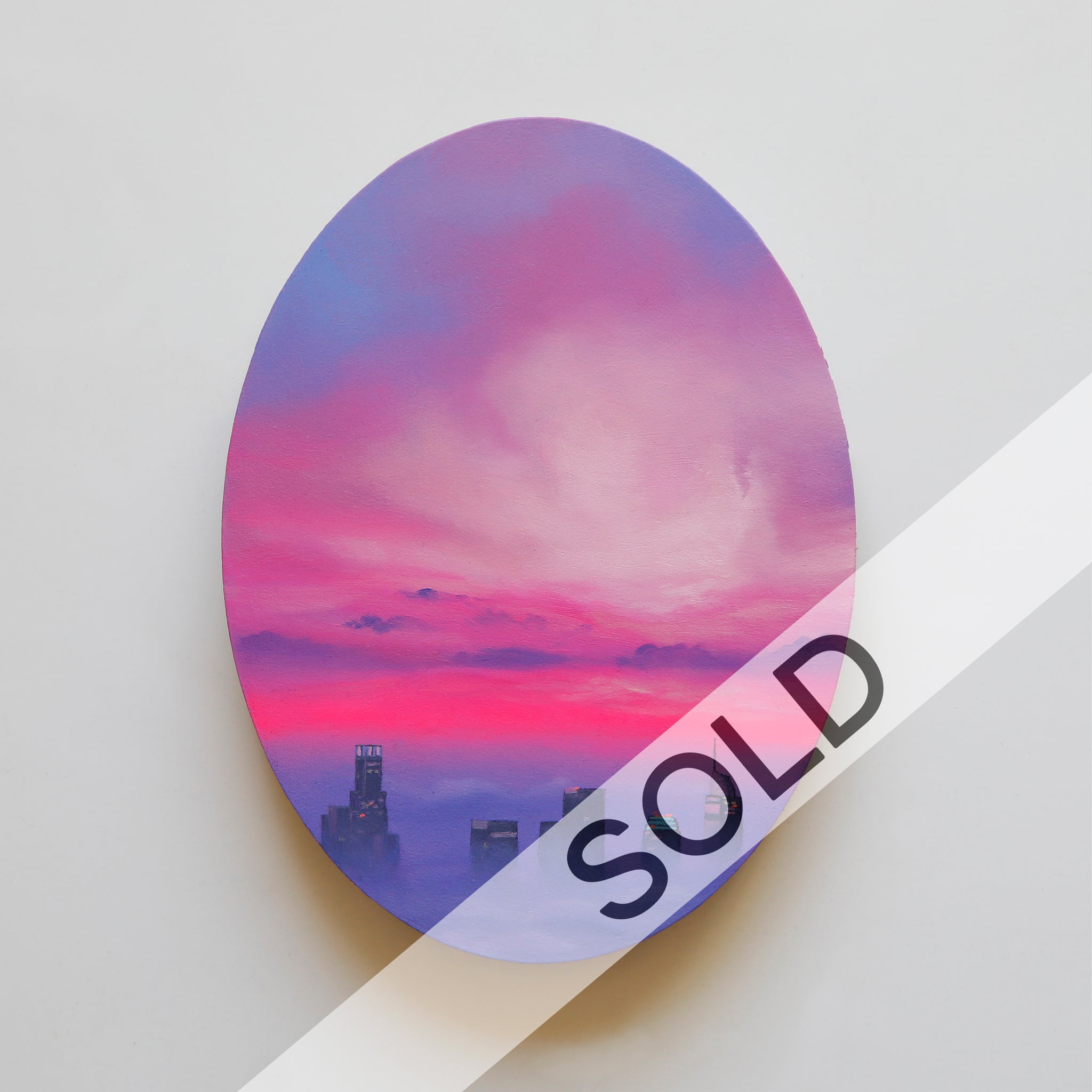 City In The Sky Original Oil Painting