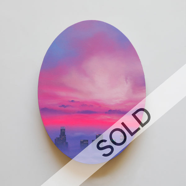 City In The Sky Original Oil Painting