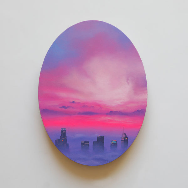 City In The Sky Original Oil Painting