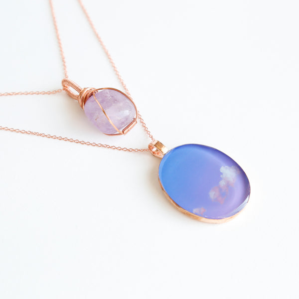 Amethyst Air Bright Copper Necklace