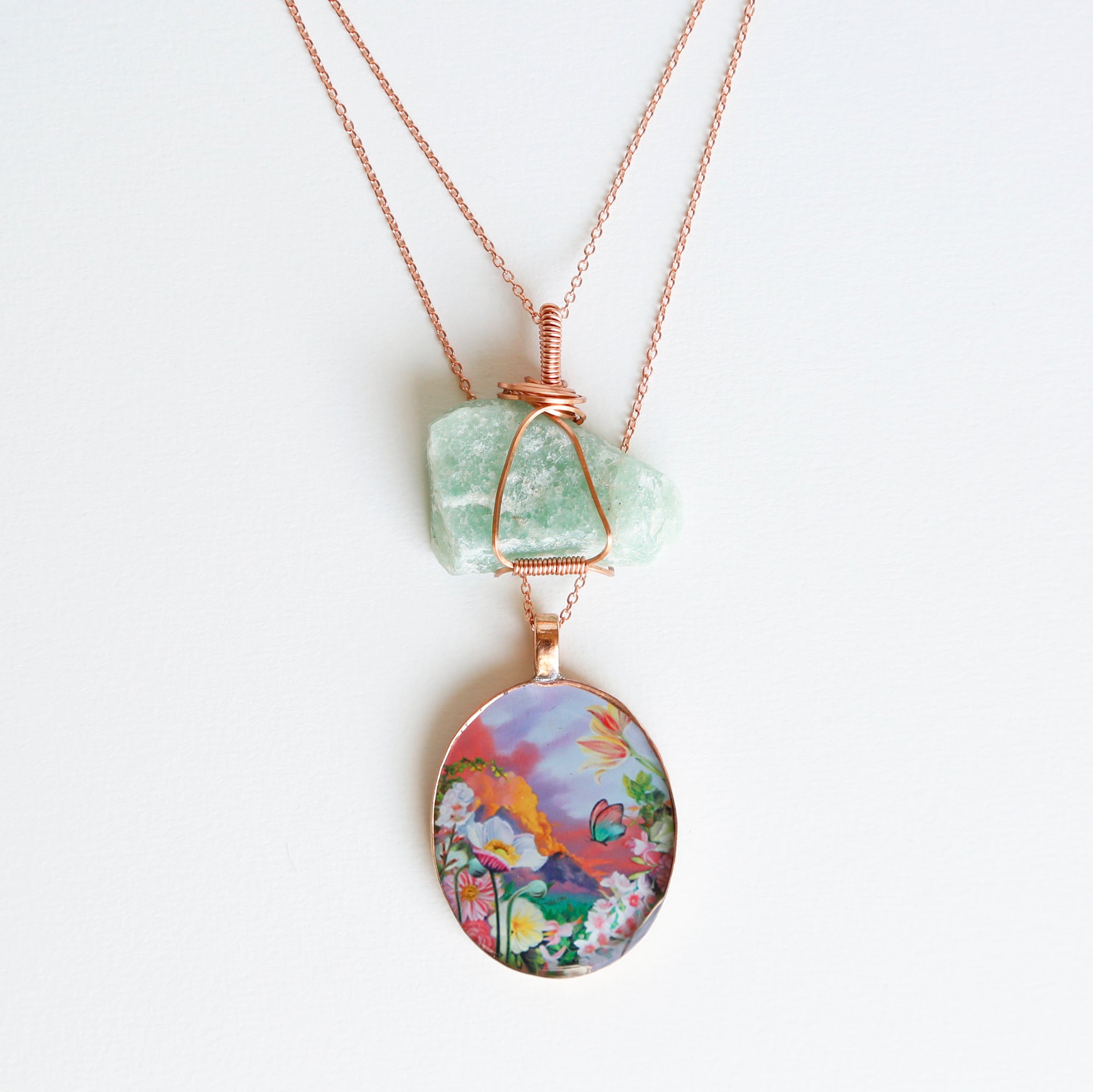Green Aventurine Meadow Bright Copper Necklace