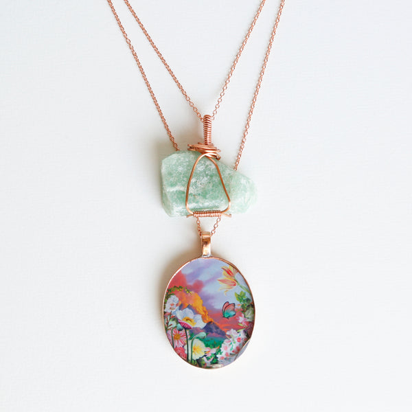 Green Aventurine Meadow Bright Copper Necklace