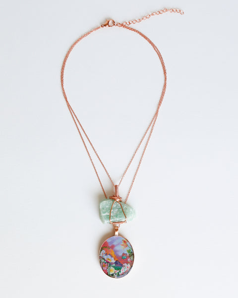 Green Aventurine Meadow Bright Copper Necklace