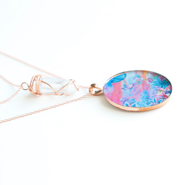 Rainbow Aura Skies Bright Copper Necklace