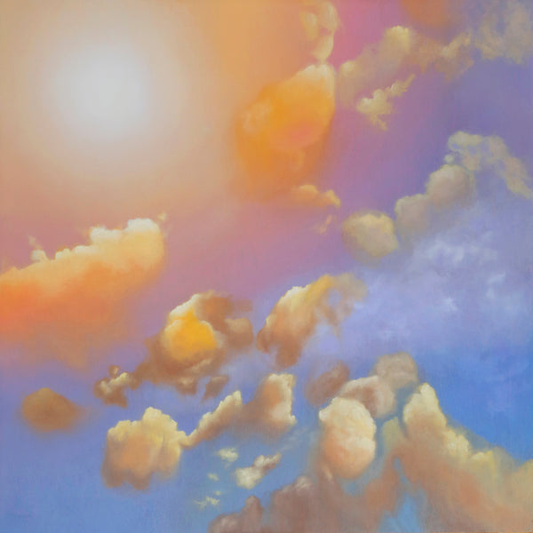 Lemon Yellow Sun Original Oil Painting