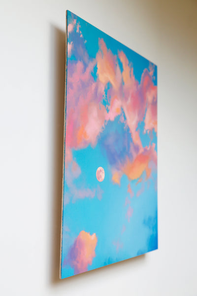 Cotton Candy Moon Original Oil Painting