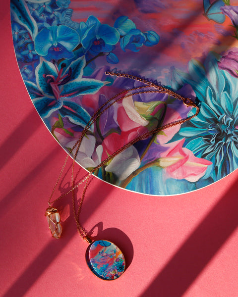 Rainbow Aura Skies Bright Copper Necklace