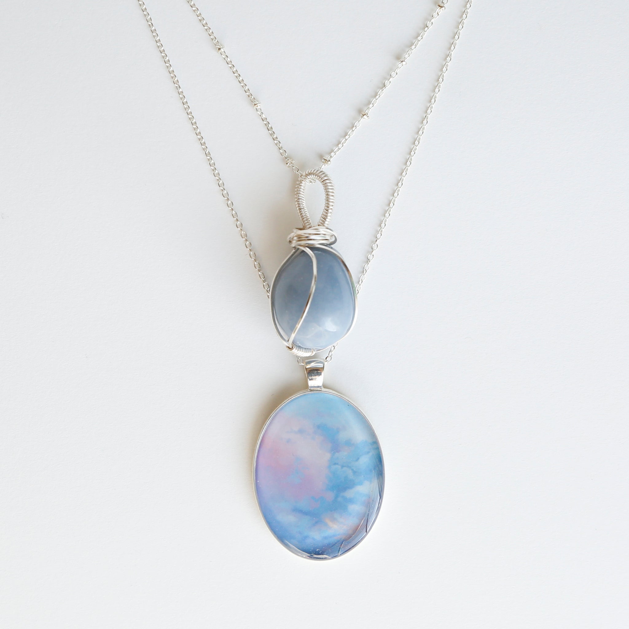 Angelite Skies Silver Necklace