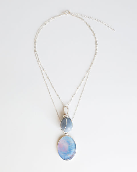 Angelite Skies Silver Necklace
