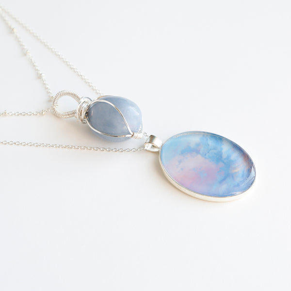 Angelite Skies Silver Necklace