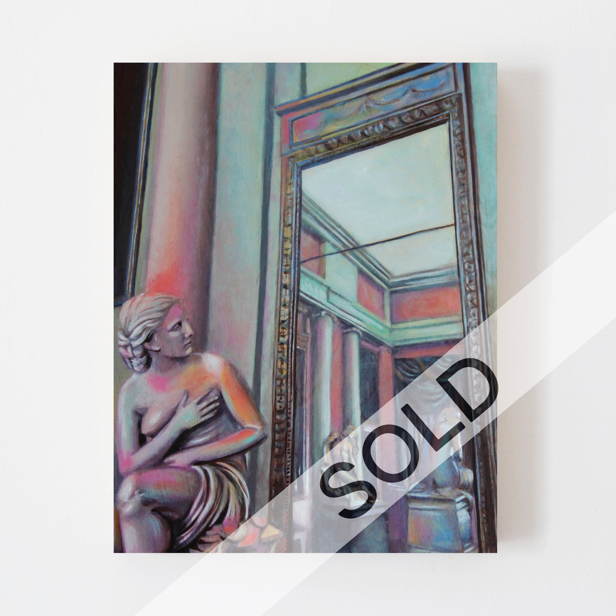 Woman In The Mirror Original Oil Painting