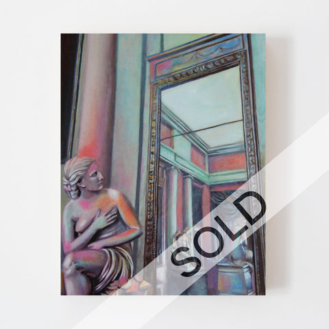 Woman In The Mirror Original Oil Painting