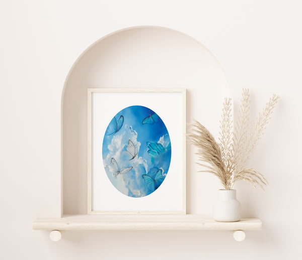 Aqua Aura Skies Fine Art Print